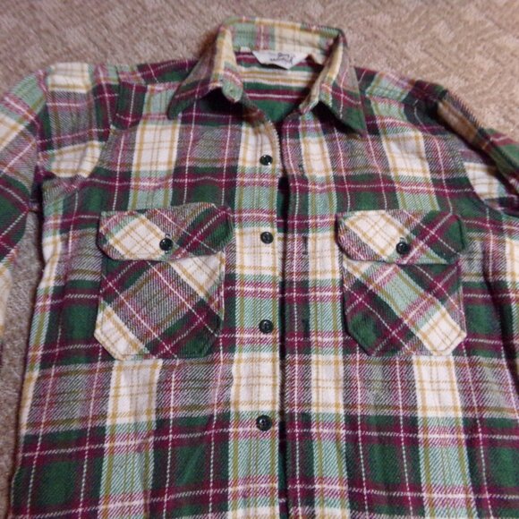 Men's Vintage Medium M Midweight Woolrich Plaid Shirt - Picture 5 of 8